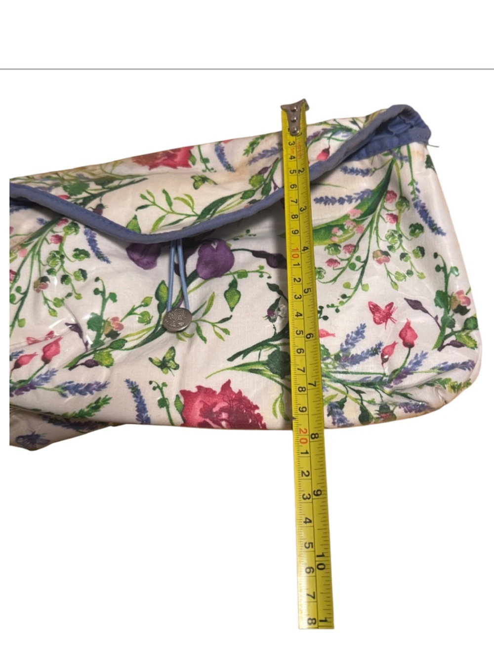 CRABTREE & EVELYN LAVENDER Floral Print Cosmetic Bag White with Green and Purple - Picture 7 of 7